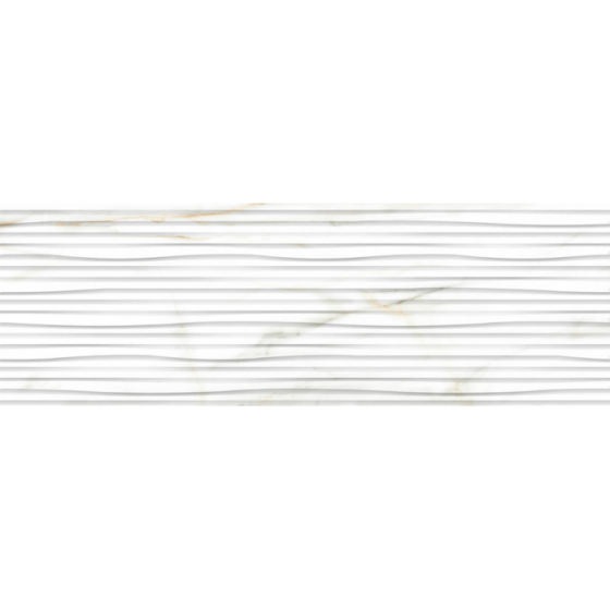 Πλακάκι τοίχου Ardenza Wave Brillo 30x60 λευκό γυαλιστερό με κυματιστή ανάγλυφη επιφάνεια